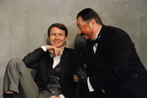 Jesse Merlin as Buckingham, left, and Jon Mullich as Richard III.